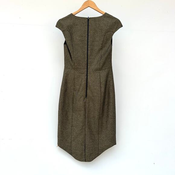 New Black Halo Gold Metallic Sheath Mini Dress Cocktail Size 4 Formal Tight - Picture 5 of 11